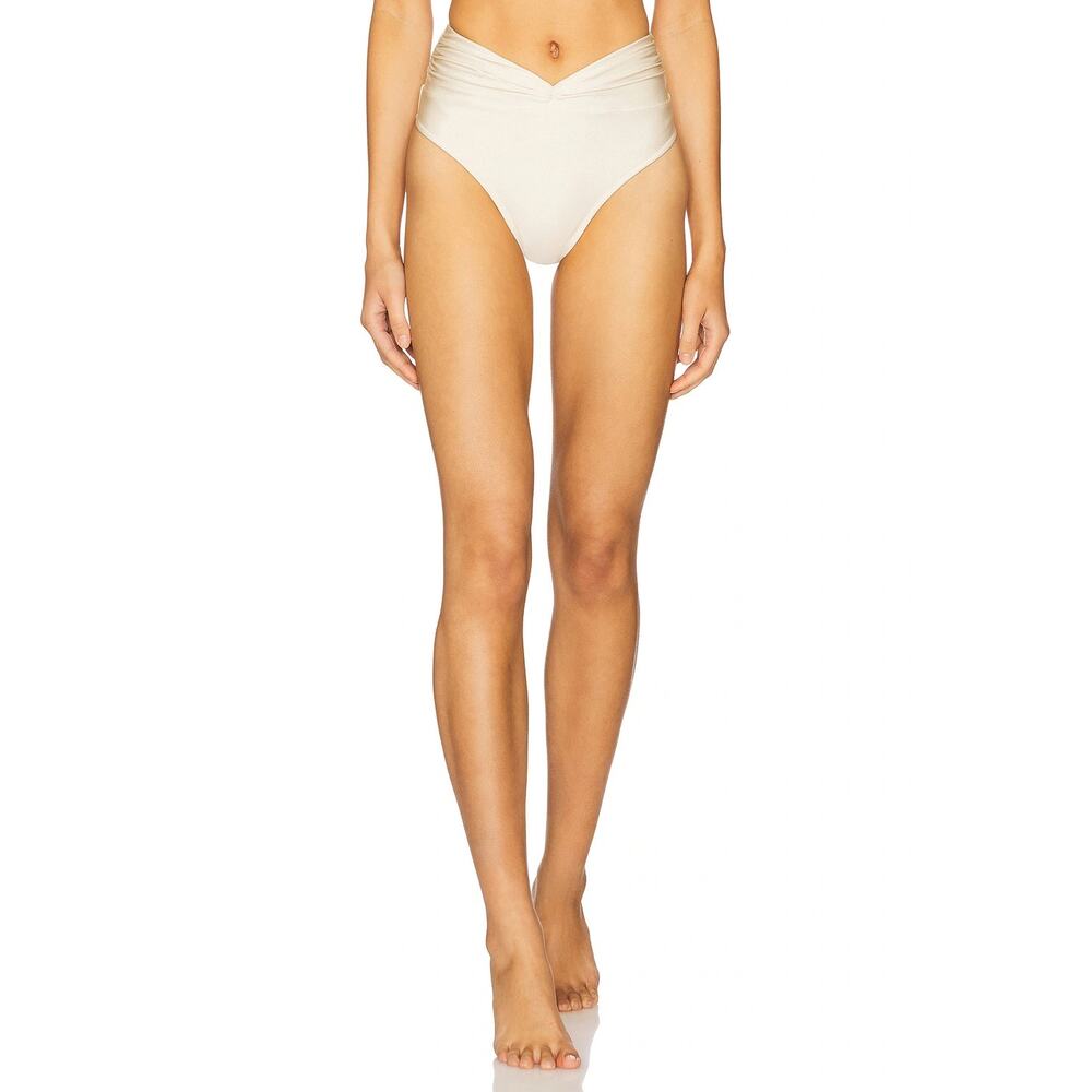 Shani Shemer Claire High Waist Ruched Bikini Bottom Beach Vacation Resort Pool M